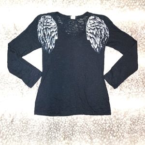 Black with wings long sleeve